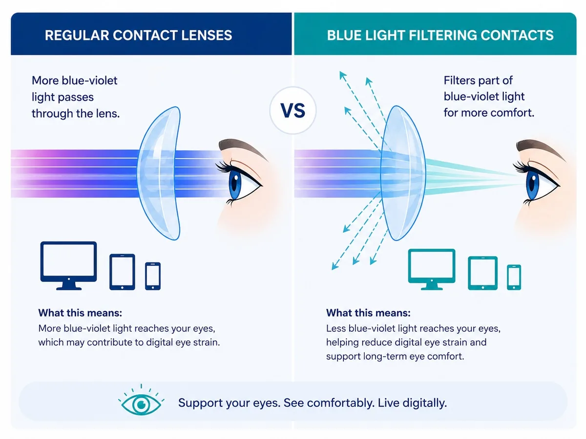 blue light filtering contact lenses
