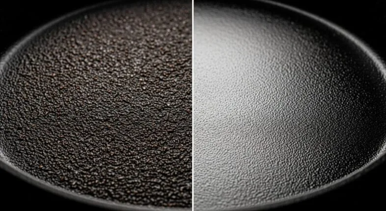 cast iron skillet bottom surface texture