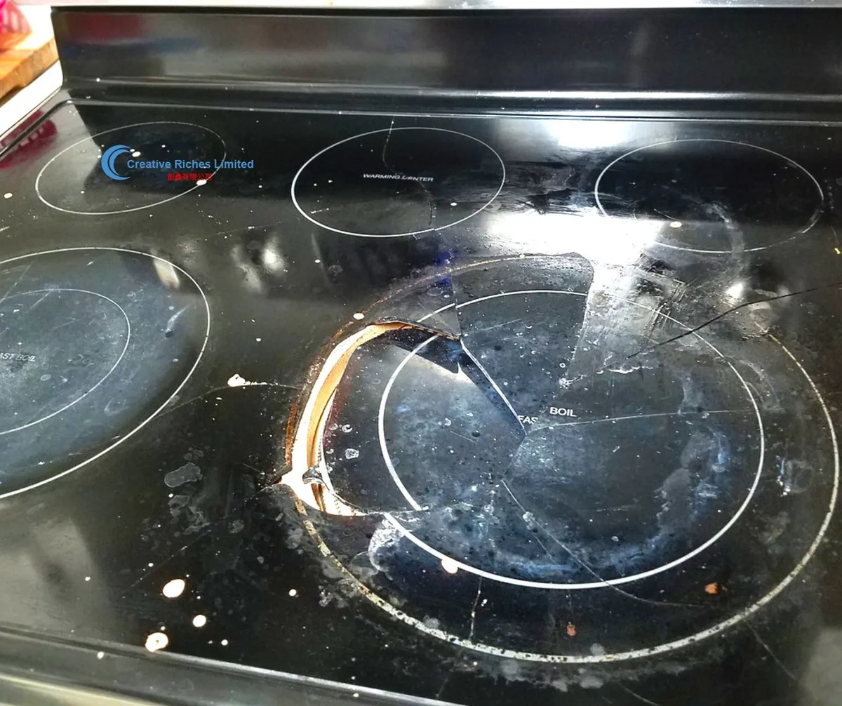 glass stove crack from thermal shock diagram