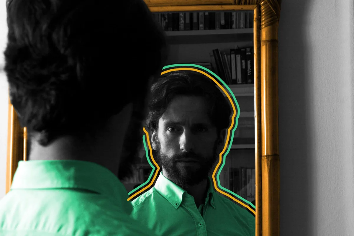 looking into a mirror for too long