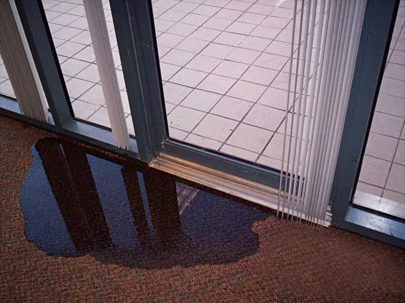 sliding door water damage leak